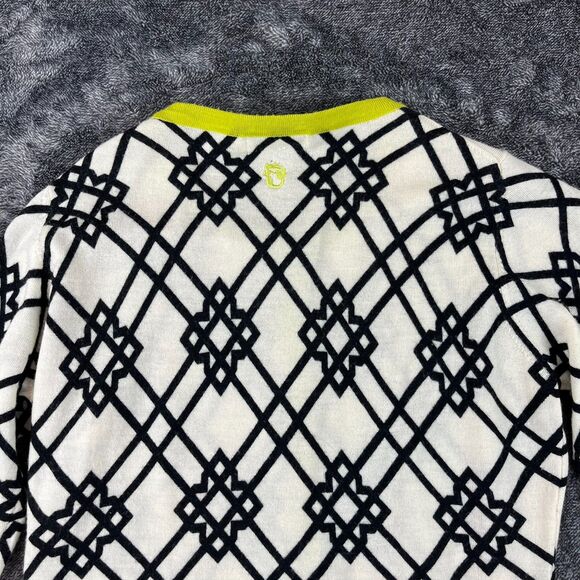 Spartina 449 100% Merino Wool Seven Oaks Cardigan Geometric Women's S *Read - Picture 9 of 15